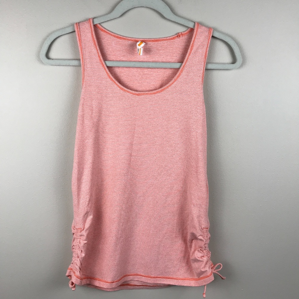 Lucy Ruched Sides Striped Tank Top - Size Small